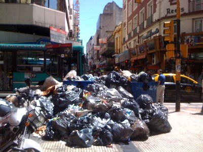 Uncleared garbage in BuenosAires, Argentina