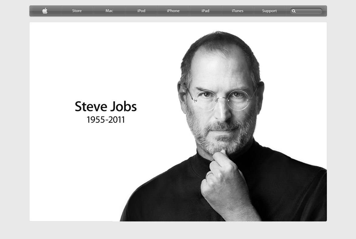 Apple's Homepage on Steve Job's Demise