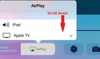 Airplay screen on iPad Mini with iOS8