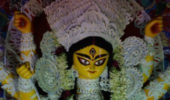 Durga idol at one of the Durga puja pandals in Bangalore