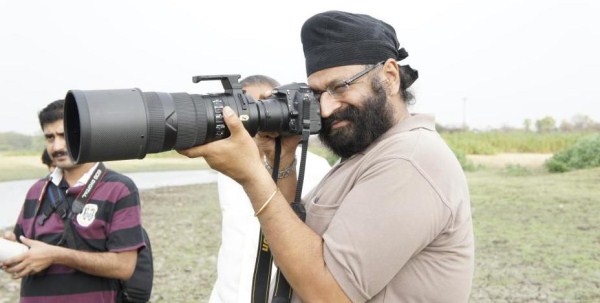 Tejinder Singh Rawal with one of his cameras
